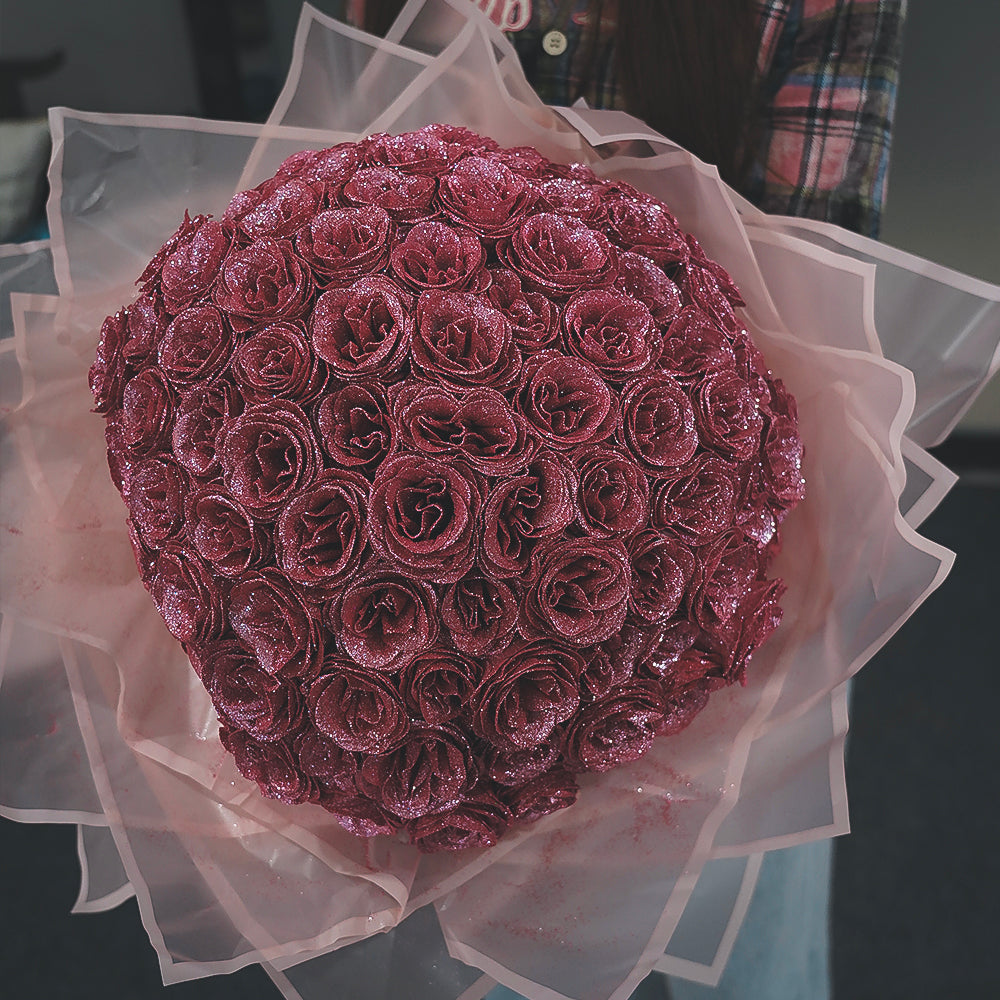 Glitterbukett – rosa
