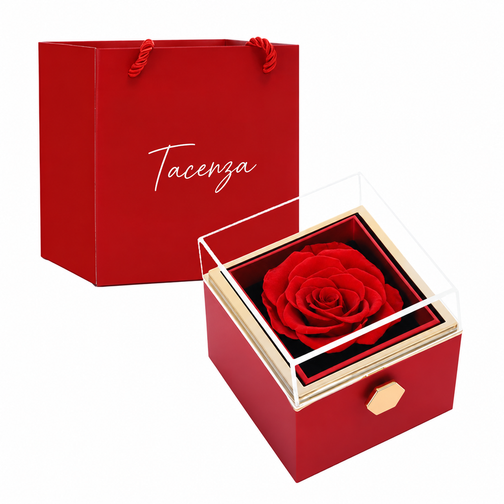 Tacenza Evig Rosbox med Namnhalsband