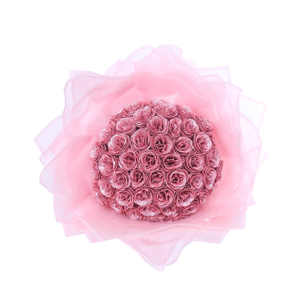 Glitterbukett rosa – mellan