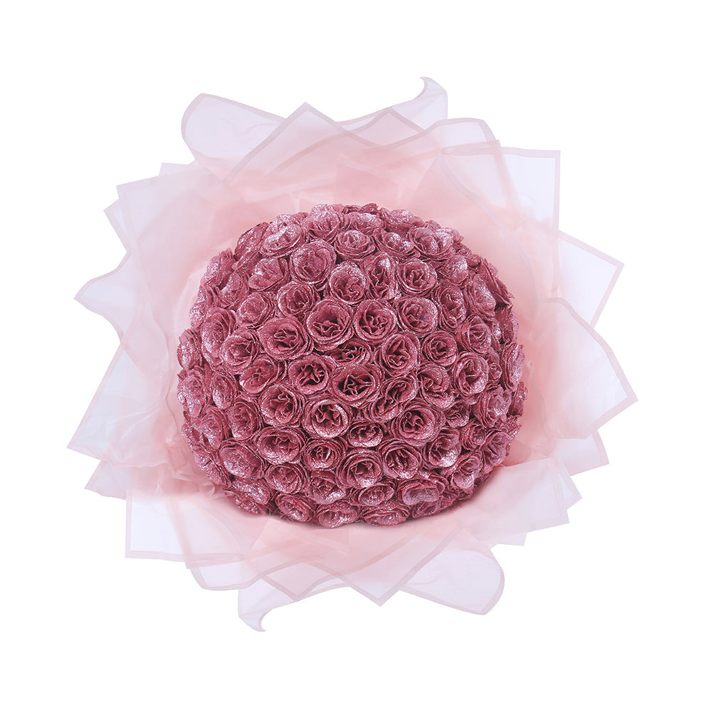 Glitterbukett rosa – stor