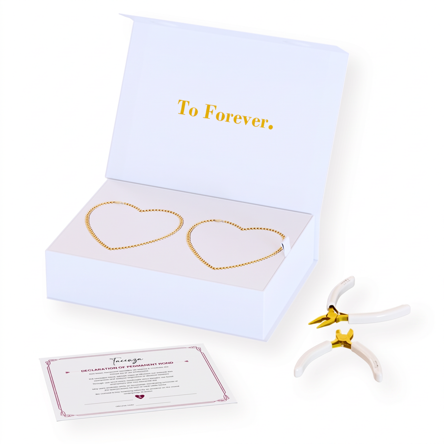 Permanent armbandskit – guld, i presentask