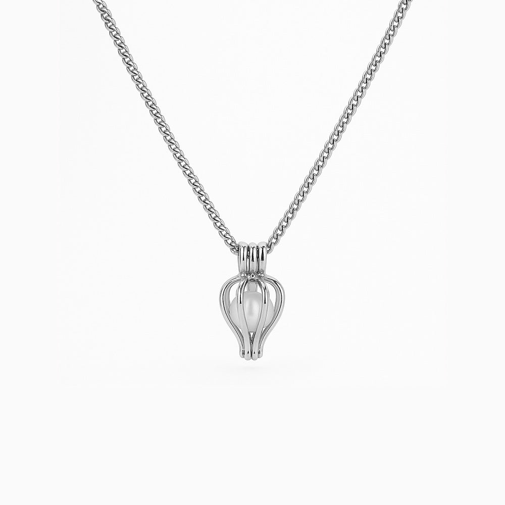 Pärlhalsband – silver
